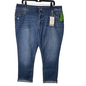 Natural Reflections Winston Cuffed Crop Stretch Denim Jeans Size 18